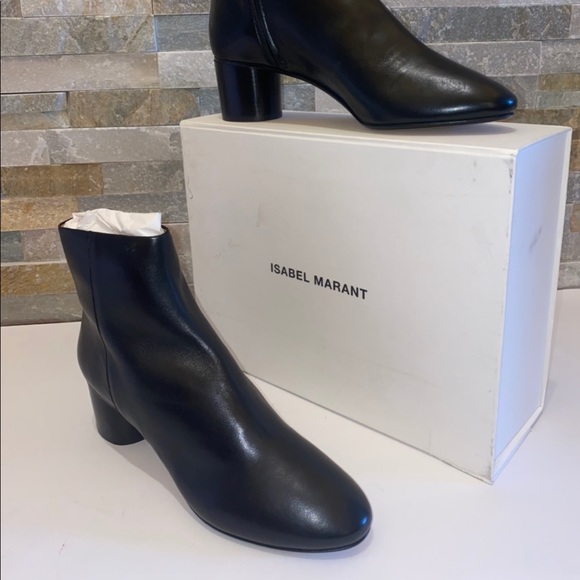 Isabel Marant Black Danay Leather Ankle Boots - Picture 2 of 11
